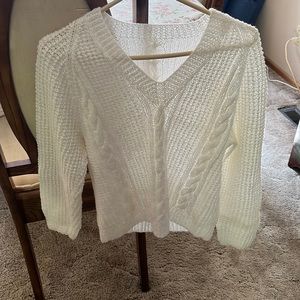 White knit sweater